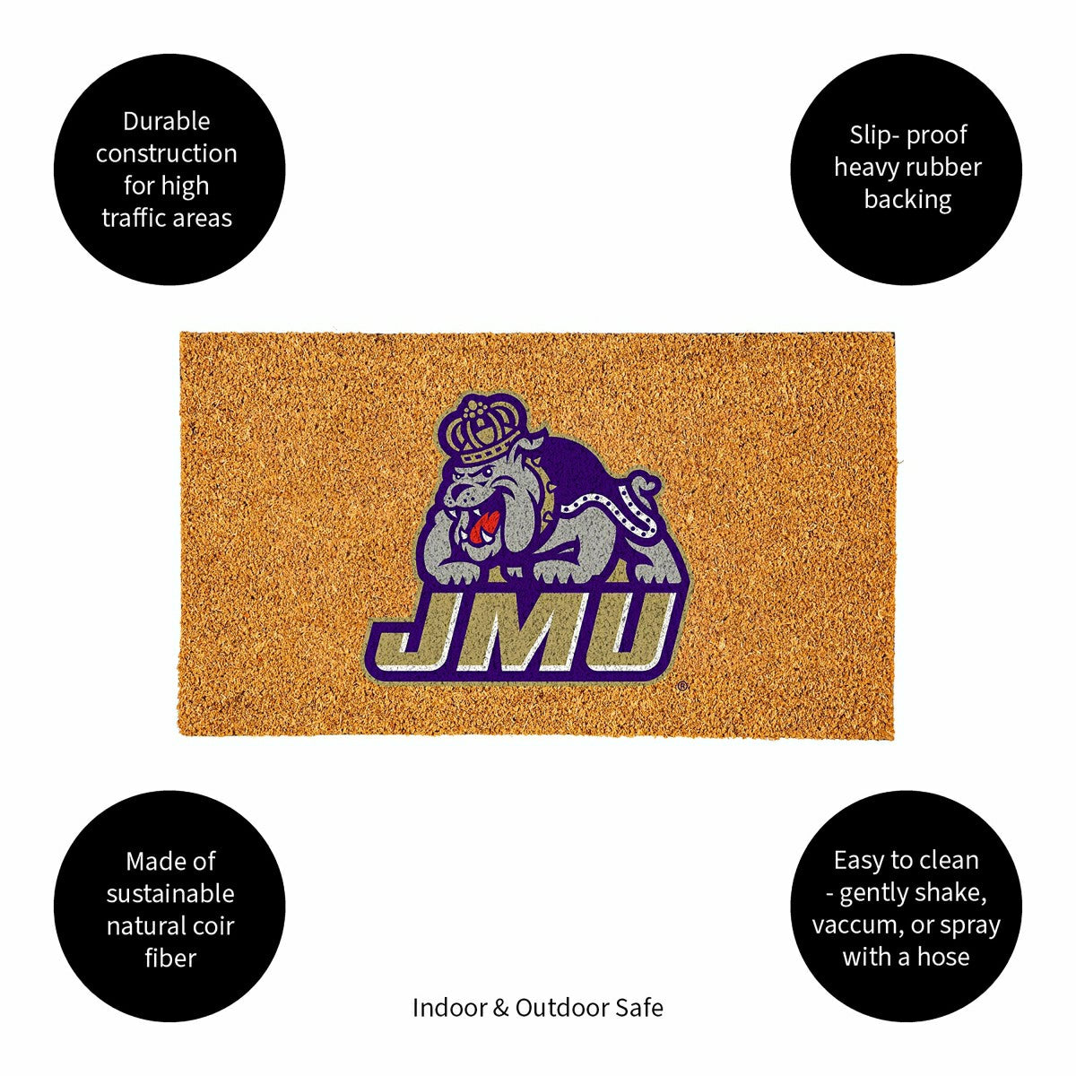 Coir Mat, 16"x28", James Madison University - Collegiate