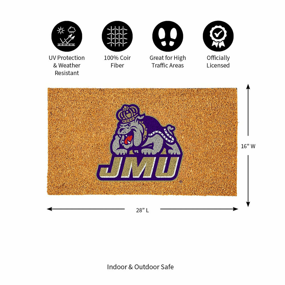 Coir Mat, 16"x28", James Madison University - Collegiate