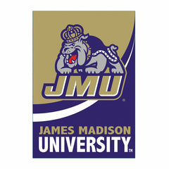 James Madison University Burlap Flag House Size - Collegiate Home