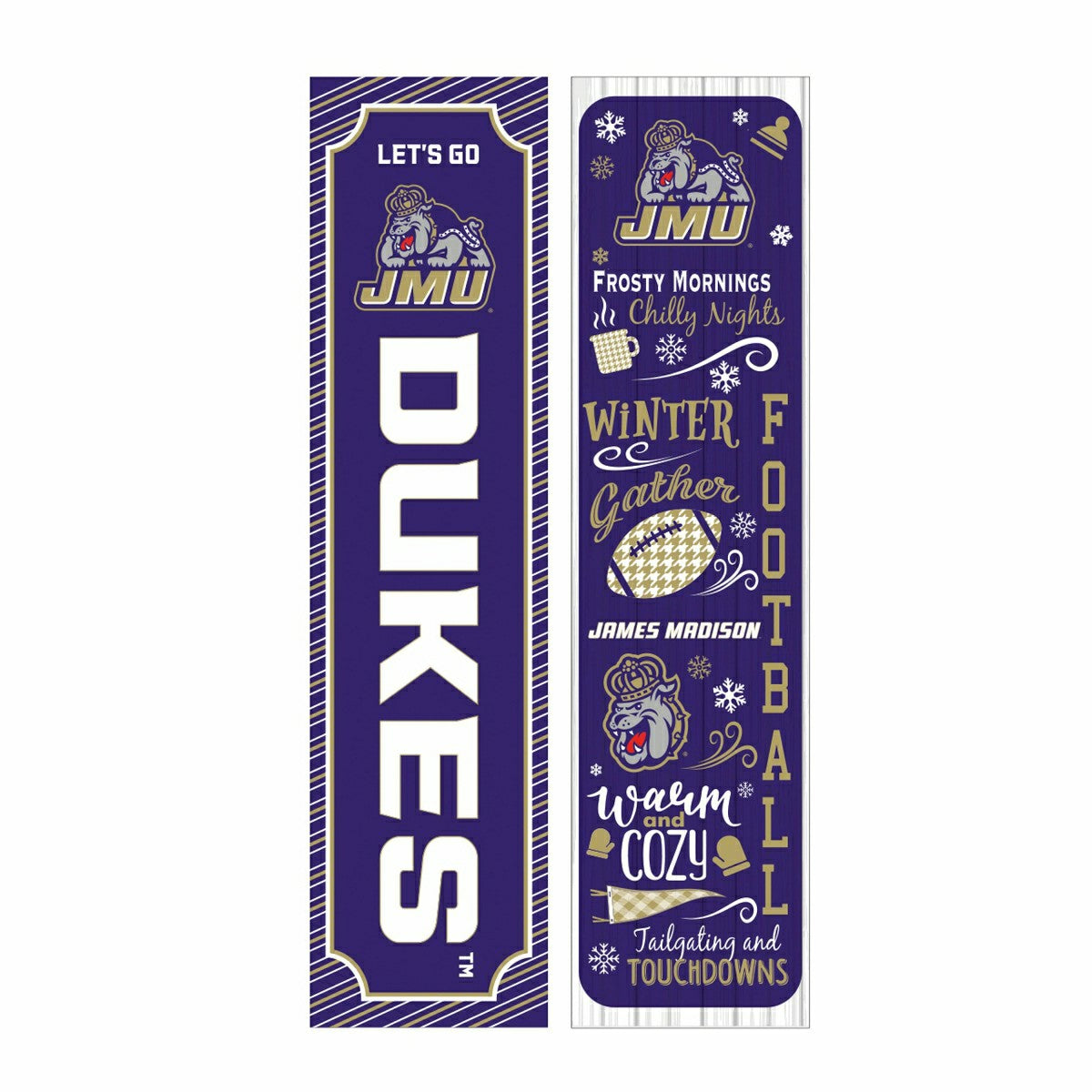 46" Double Sided Leaner, James Madison University, Winter Seasonal - Collegiate Home