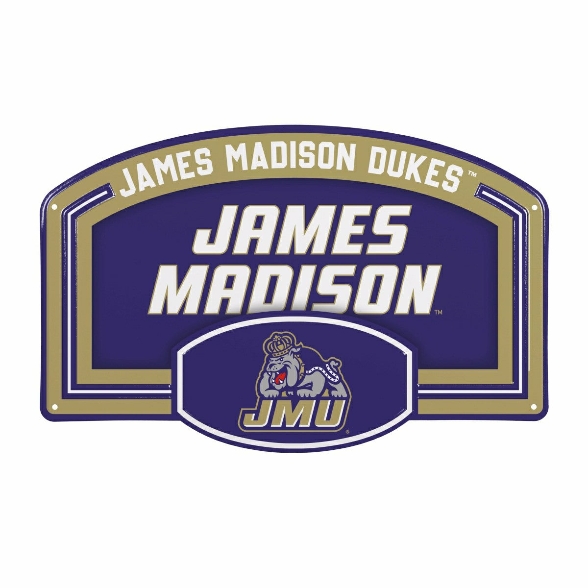 James Madison University USA Embossed Steel Wall Sign, 11" x 17" - Collegiate Home