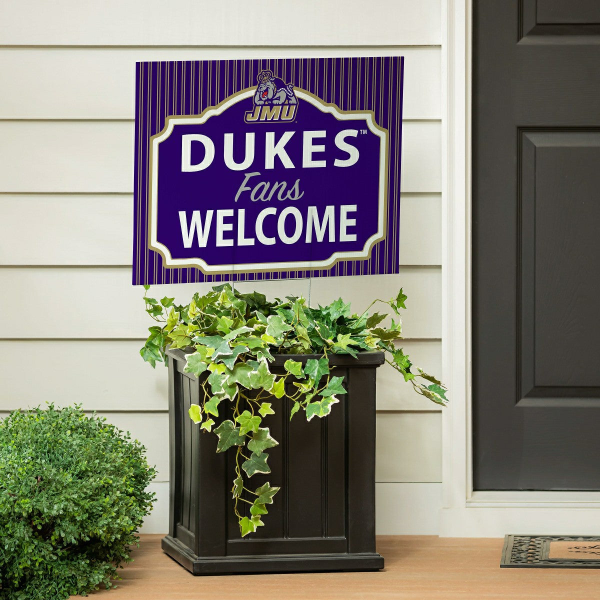 James Madison University Coroplast Yard Sign, "Fans Welcome" - Collegiate Home