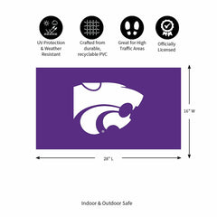 Full Color PVC Mat, 16" x 28", Kansas State University - Collegiate