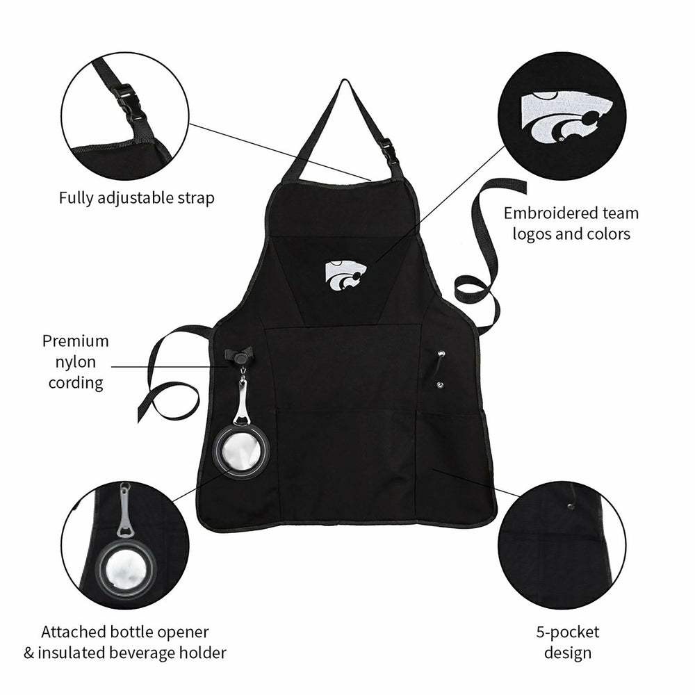 Grill Apron, Black, Kansas State University - Collegiate Home