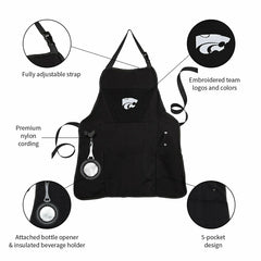 Grill Apron, Black, Kansas State University - Collegiate Home
