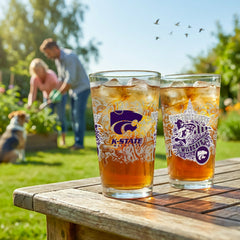 Kansas State University 16oz Glass pint, Set of 2 - Collegiate Home
