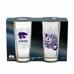 Kansas State University 16oz Glass pint, Set of 2 - Collegiate Home