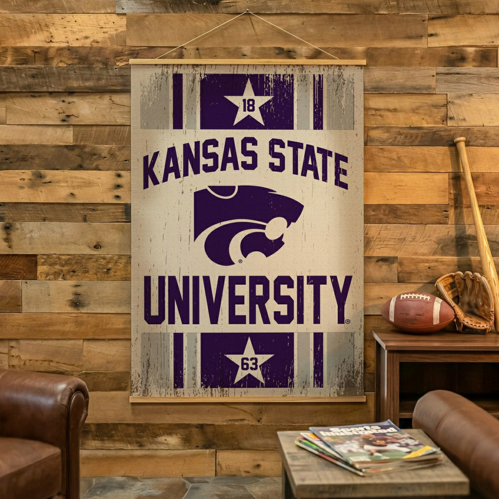 Kansas State University, Canvas Wall Tapestry, Large, 54x36 - Collegiate Home