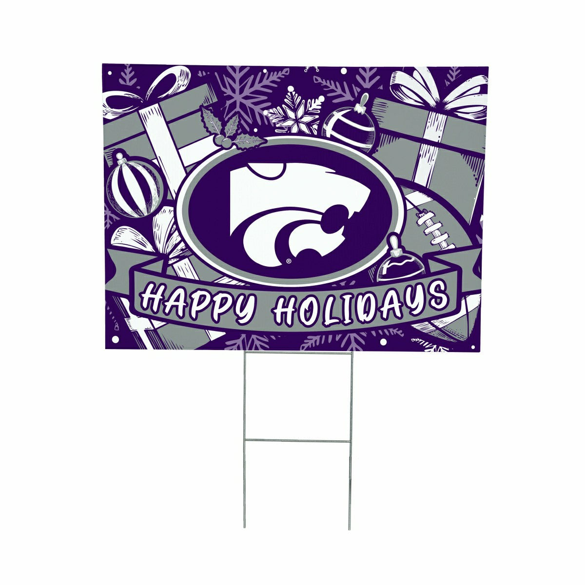Kansas State University Yard Sign, Holiday - Collegiate Home