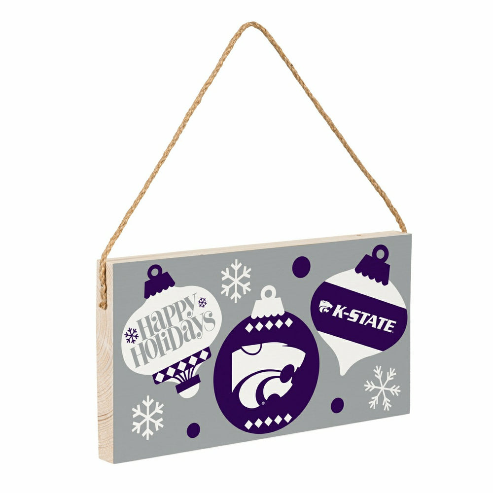 Kansas State University Holiday Wood Wall Sign, 6x11 - Collegiate Home