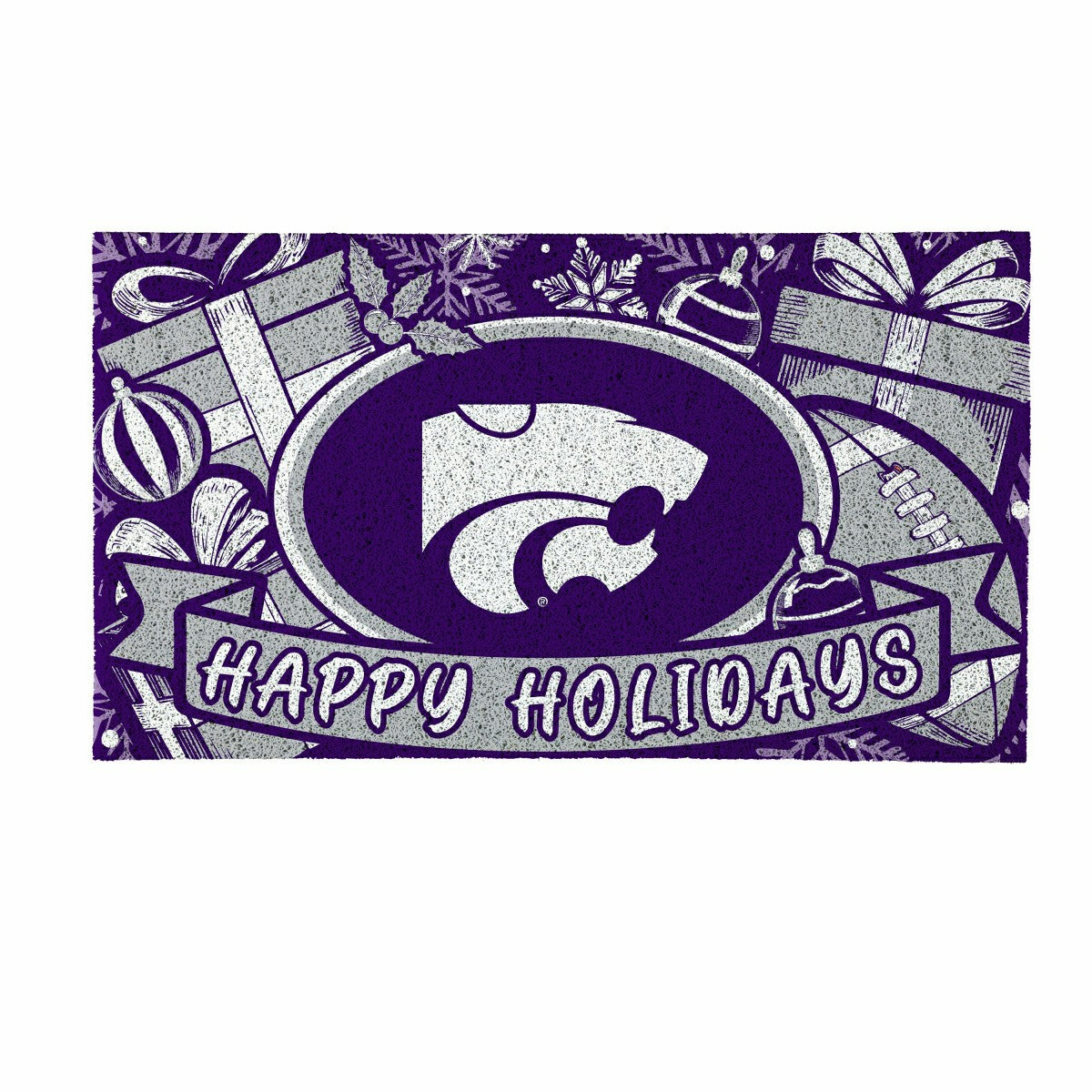 Kansas State University Holiday PVC Mat, 28"x16" - Collegiate
