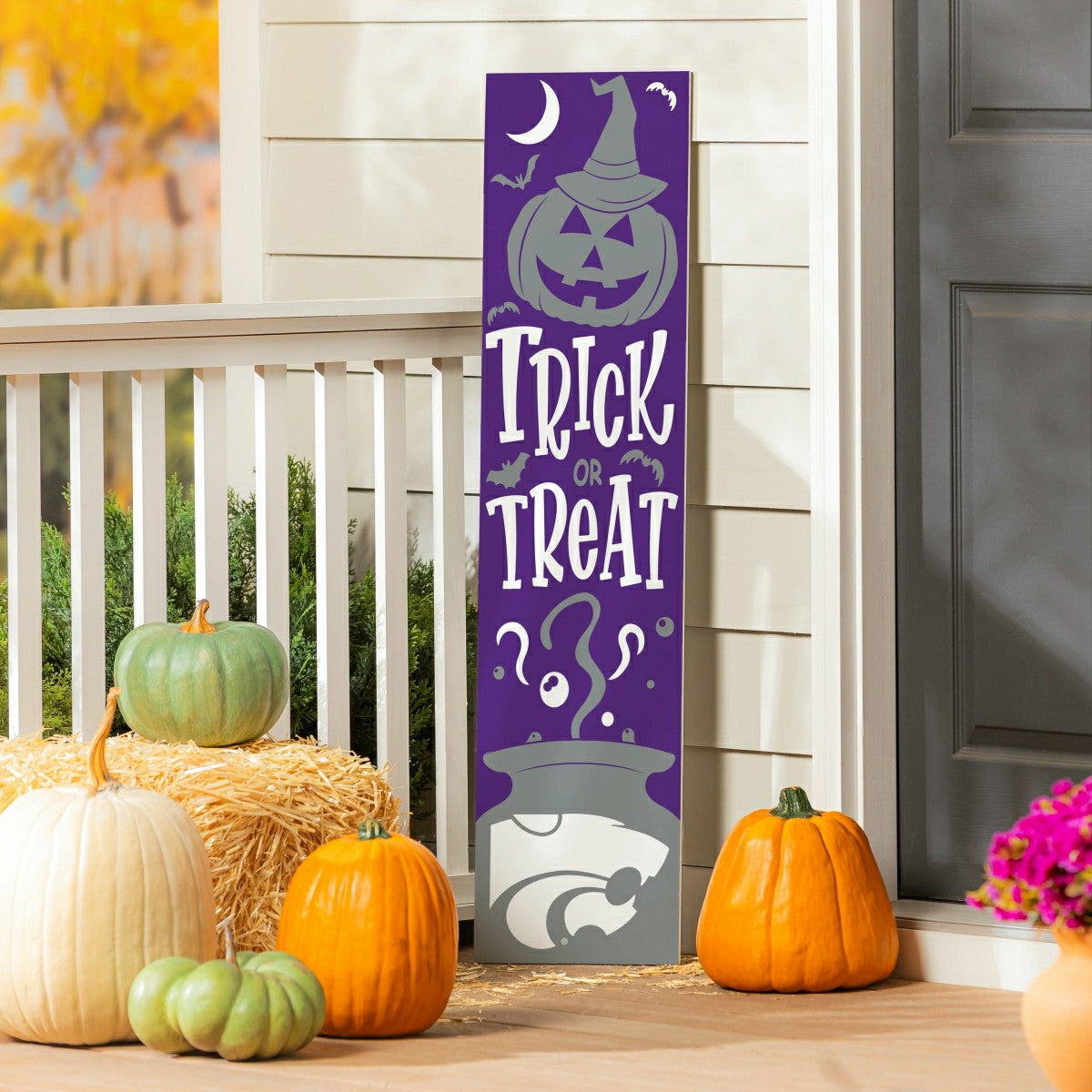 Kansas State University 47" Double Sided Leaner, Halloween - Collegiate Home