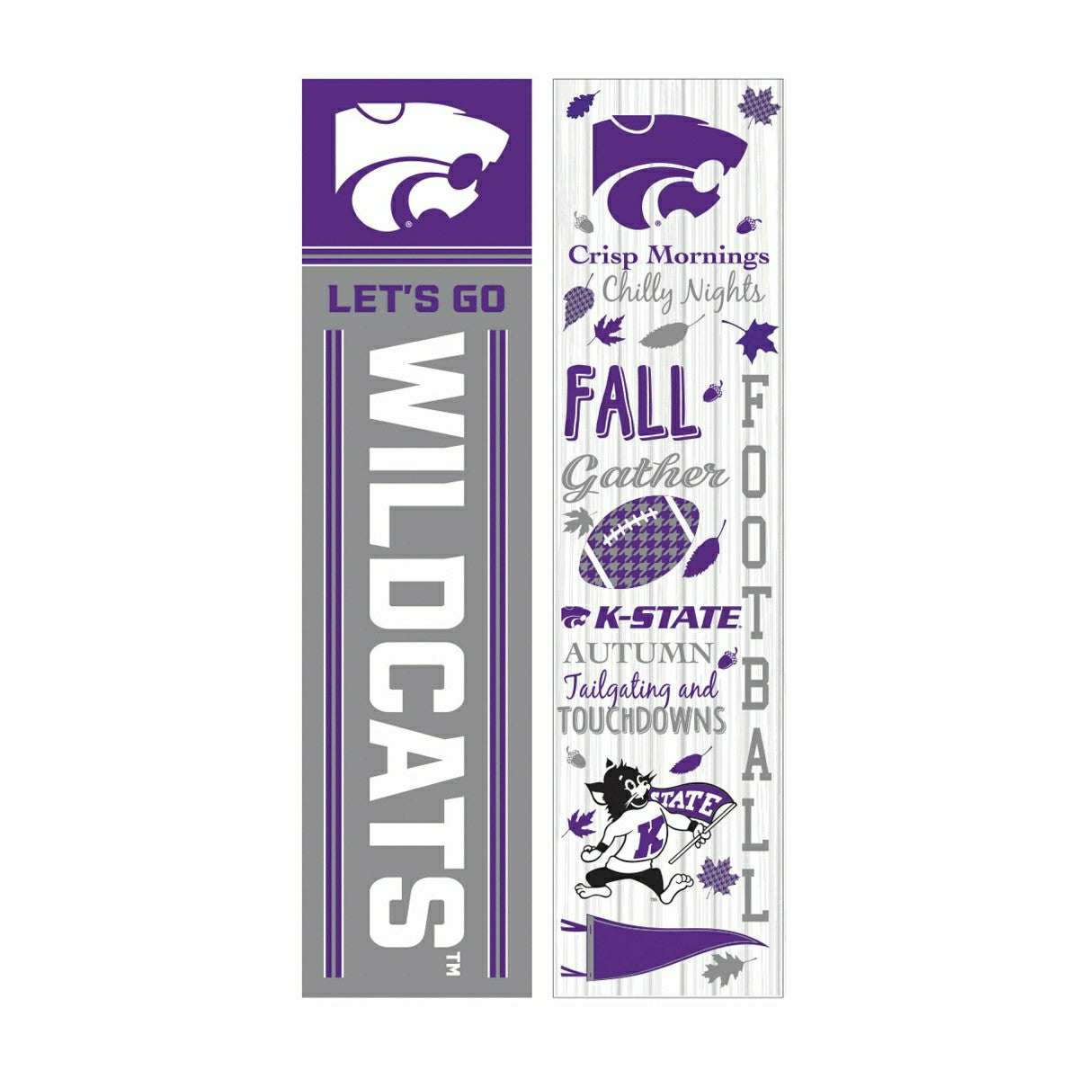 Kansas State University 46" Double Sided Leaner, Fall Seasonal - Collegiate Home