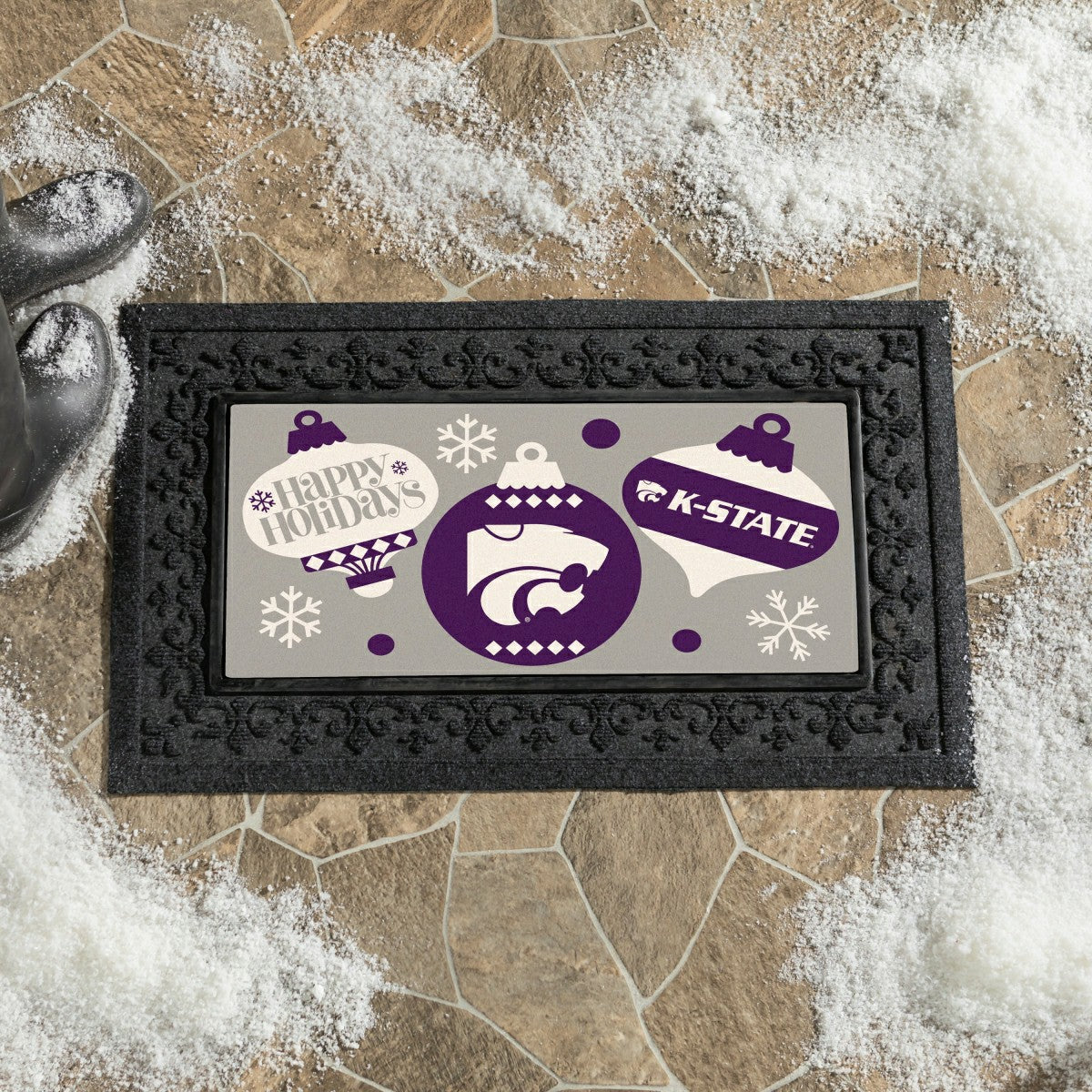 Kansas State University,University of Kansas Holiday Flocked Coir Sass - Collegiate
