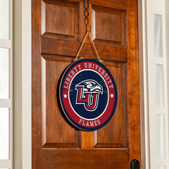 Liberty University Round Door Décor with Hanging Rope, 18x18 - Collegiate Home