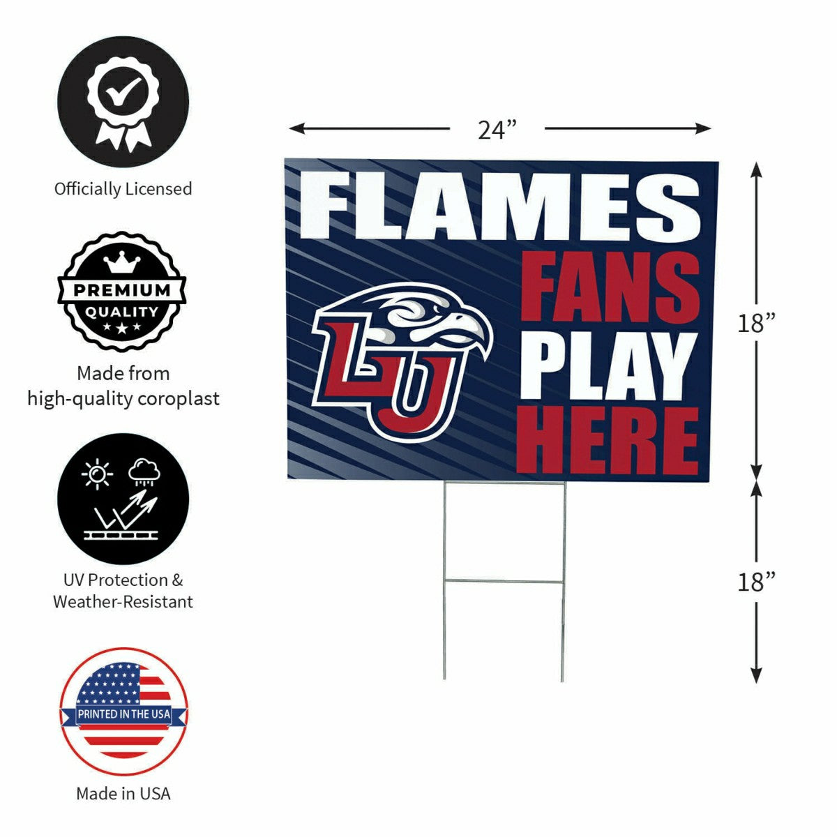 Liberty University Coroplast Yard Sign "Fans Play Here" - Collegiate Home