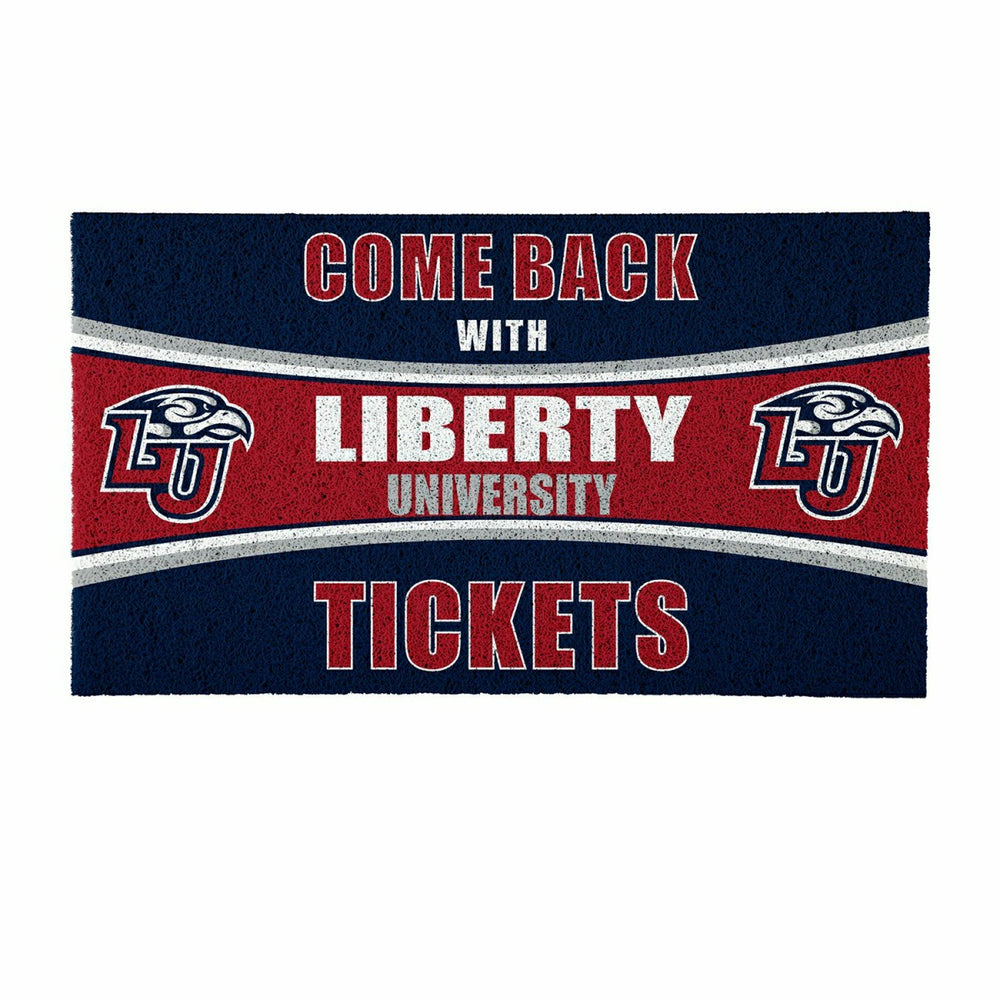 28" x 16" PVC Trapper Mat, Come Back with Tickets, Liberty University - Collegiate