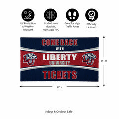 28" x 16" PVC Trapper Mat, Come Back with Tickets, Liberty University - Collegiate