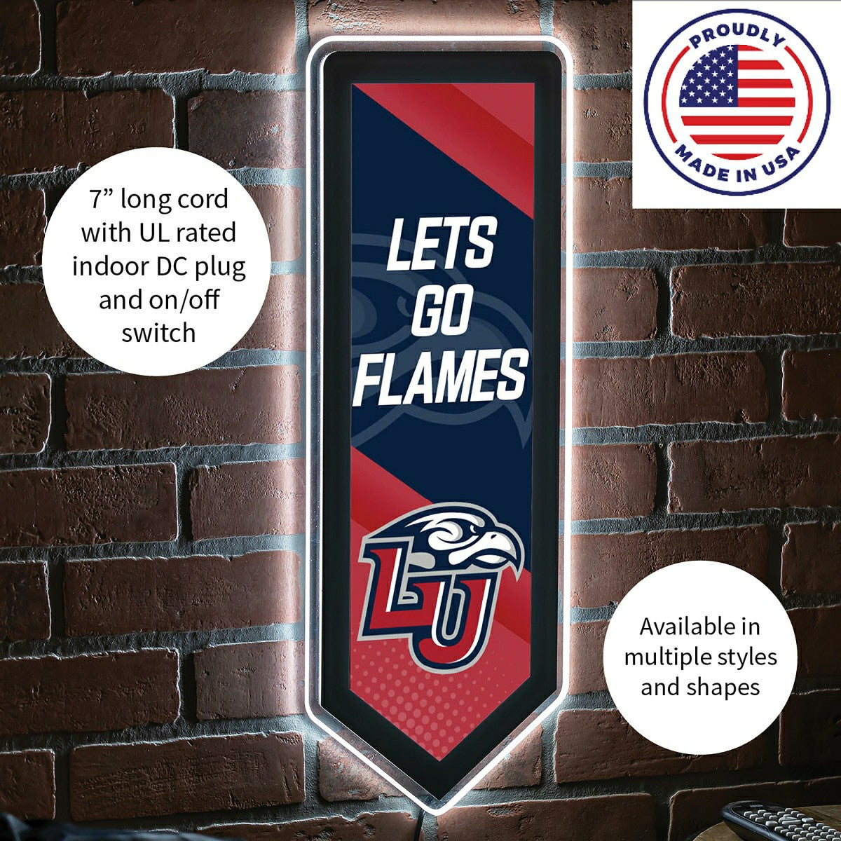 LED Wall Decor, Pennant, Liberty University - Collegiate Home
