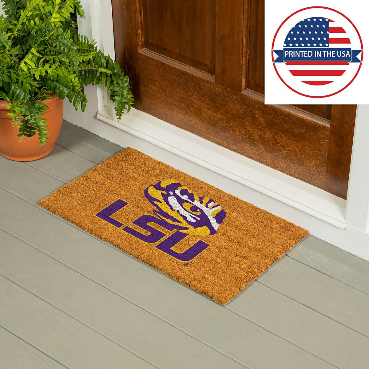 Coir Mat, 16"x28", Louisiana State University - Collegiate
