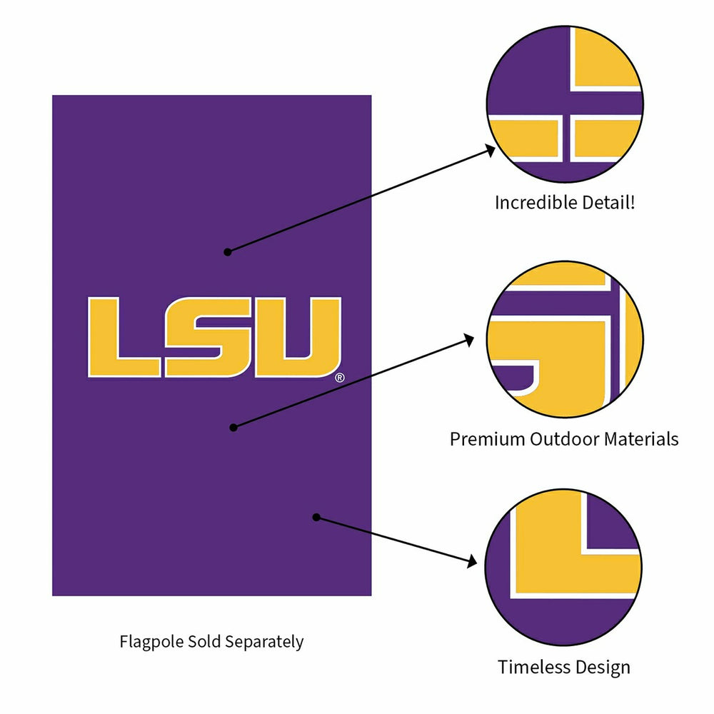Louisiana State University Applique House Flag - Collegiate Home