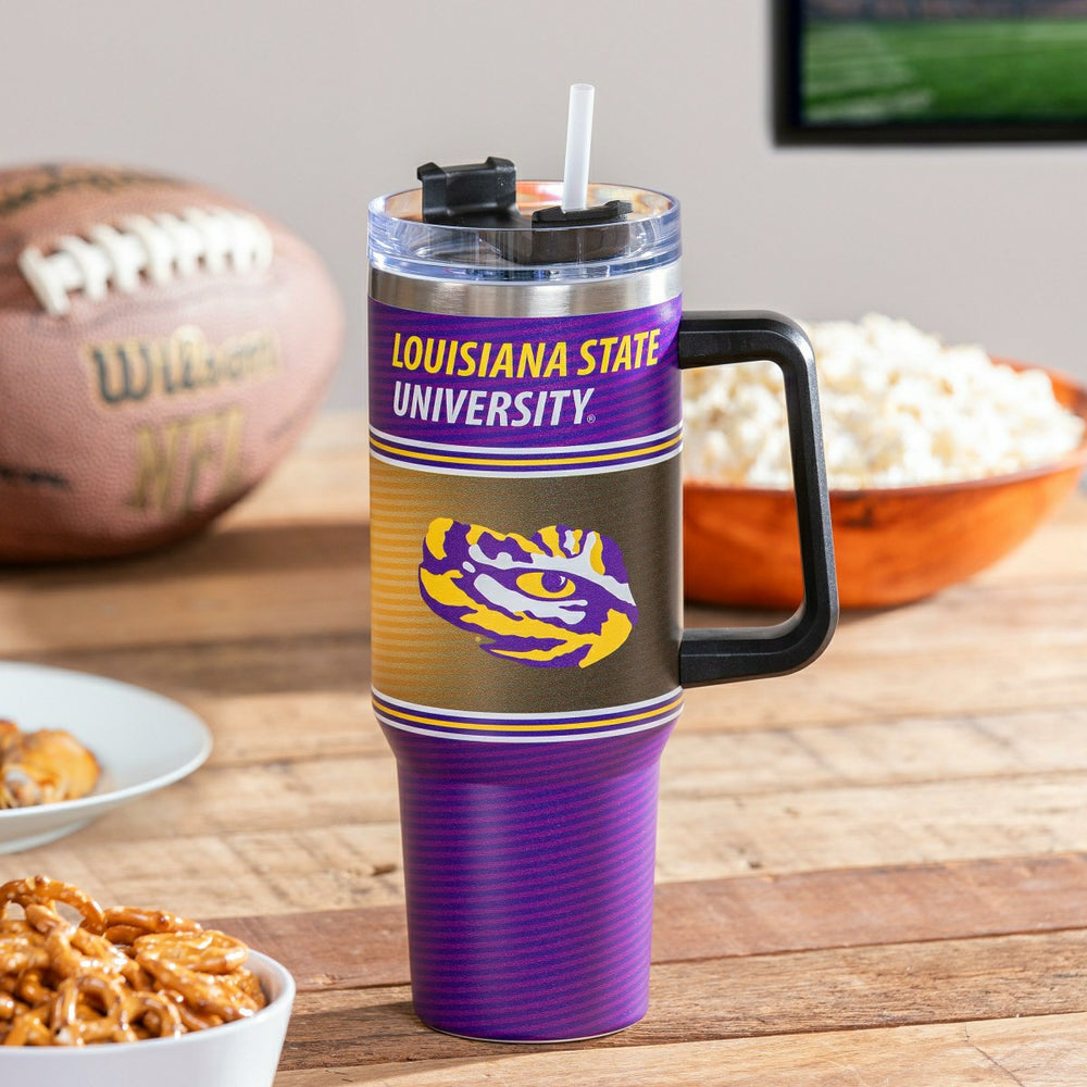 40oz Stainless Steel Canyon Cup w/ Straw, Louisiana State University - Collegiate Home