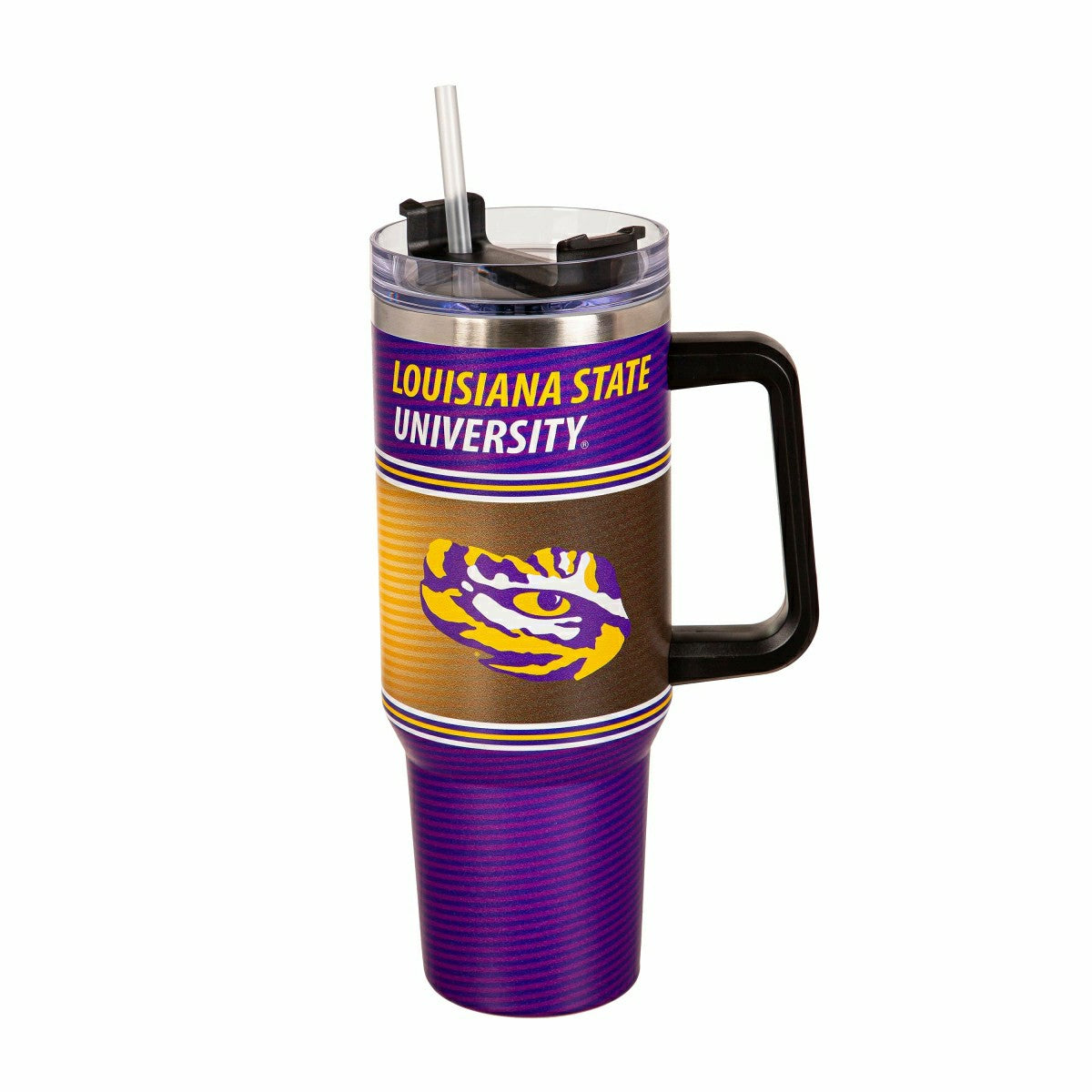 40oz Stainless Steel Canyon Cup w/ Straw, Louisiana State University - Collegiate Home