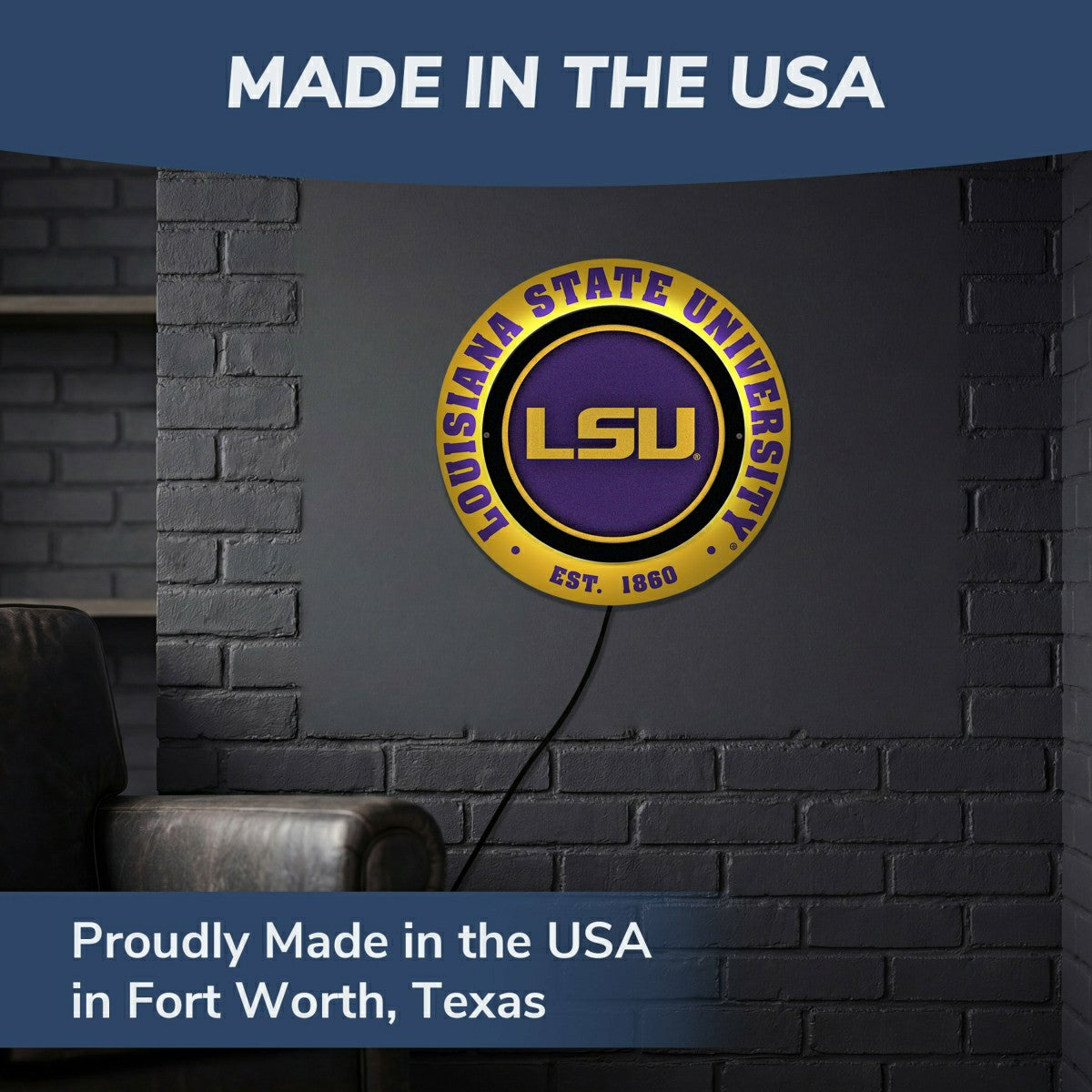 Louisiana State University, Metal Lite, Round - Collegiate