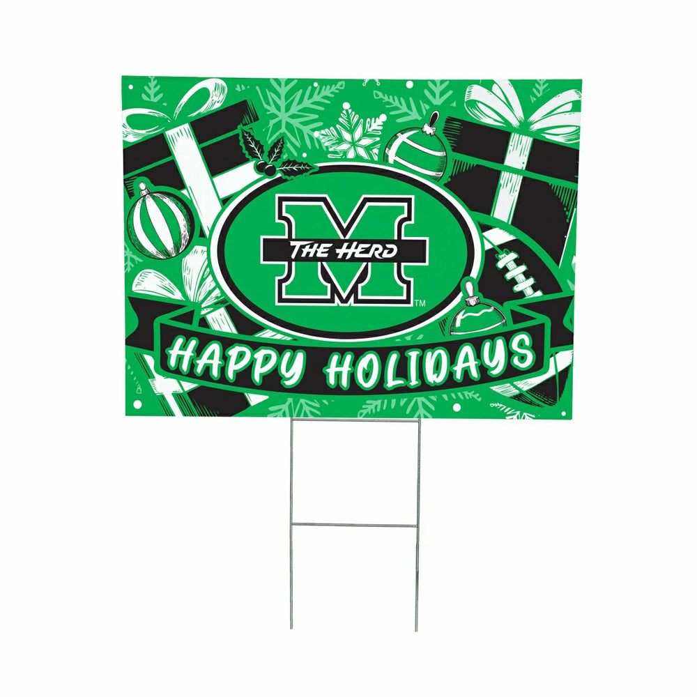 Marshall University Yard Sign, Holiday - Collegiate Home