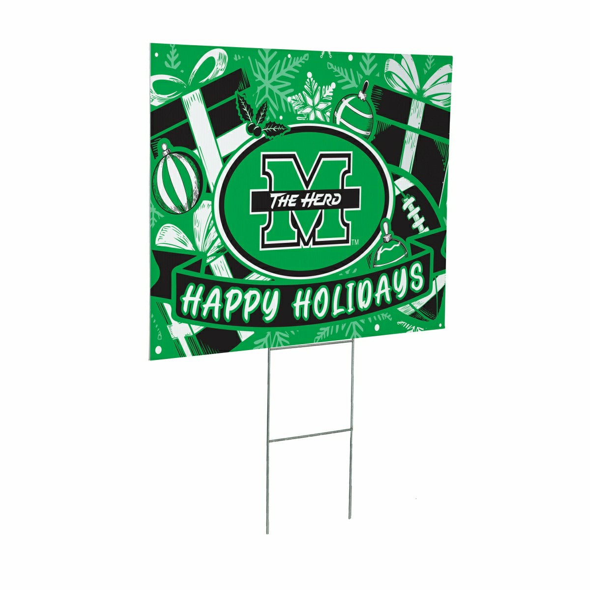 Marshall University Yard Sign, Holiday - Collegiate Home