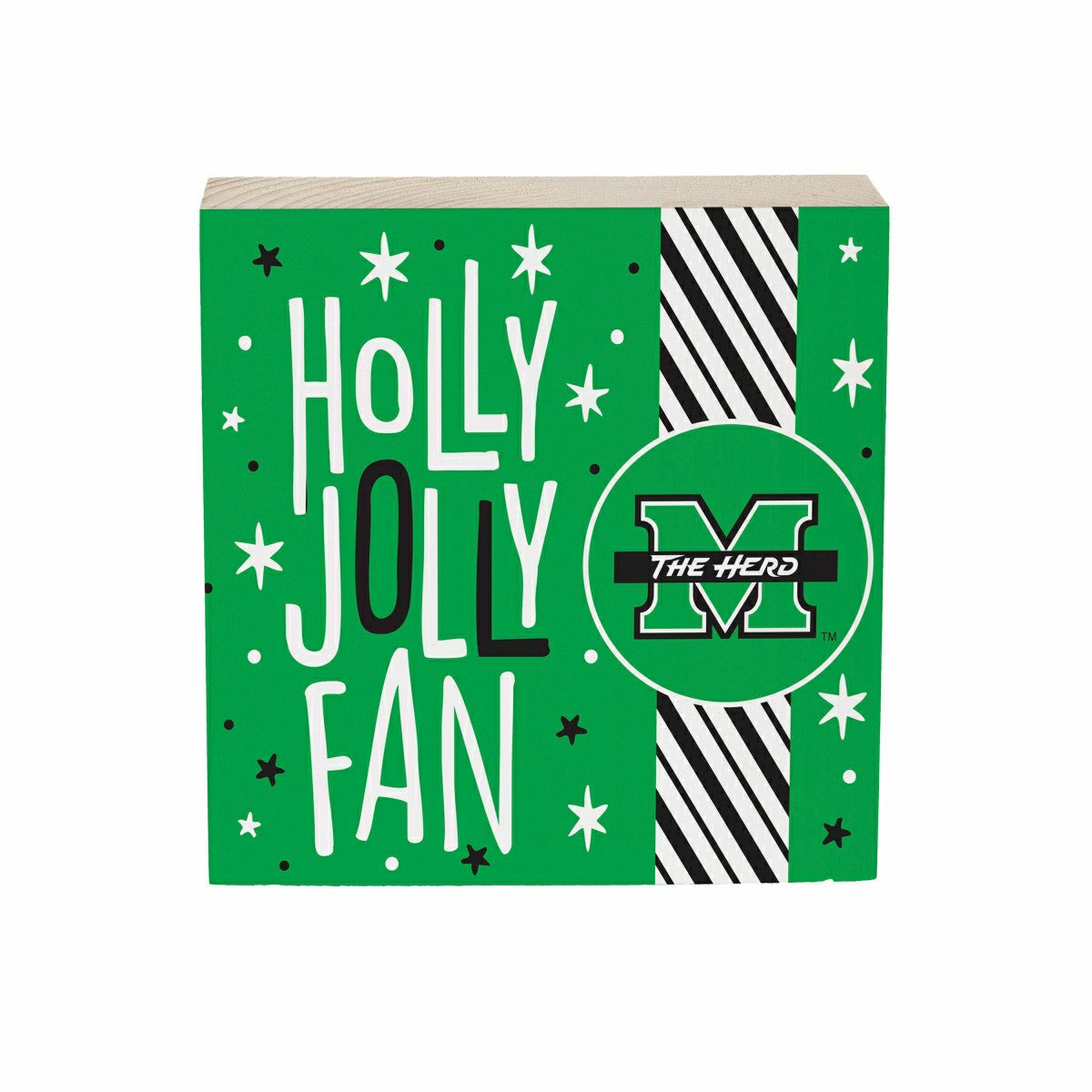 Marshall University Block, Holiday, 6x6 - Collegiate Home