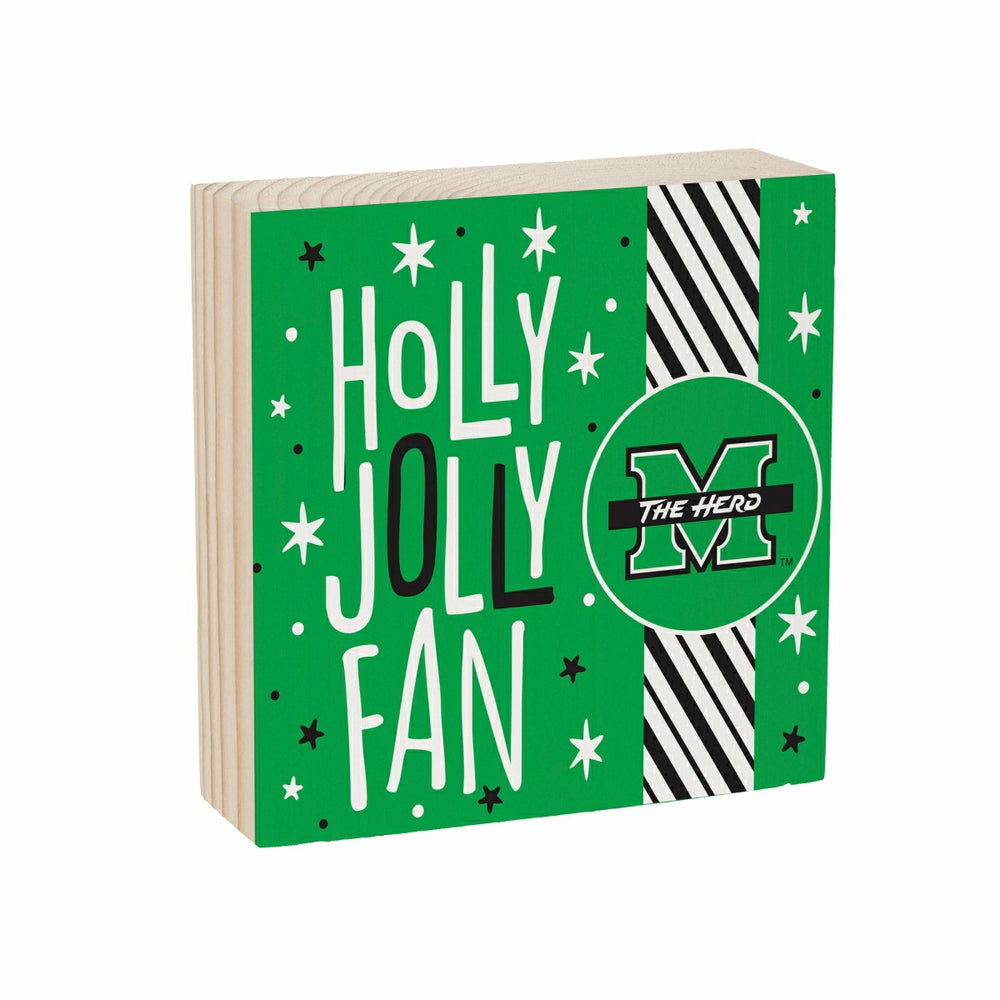 Marshall University Block, Holiday, 6x6 - Collegiate Home