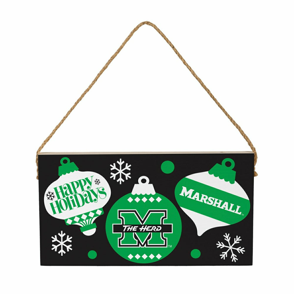 Marshall University Holiday Wood Wall Sign, 6x11 - Collegiate Home