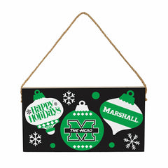 Marshall University Holiday Wood Wall Sign, 6x11 - Collegiate Home