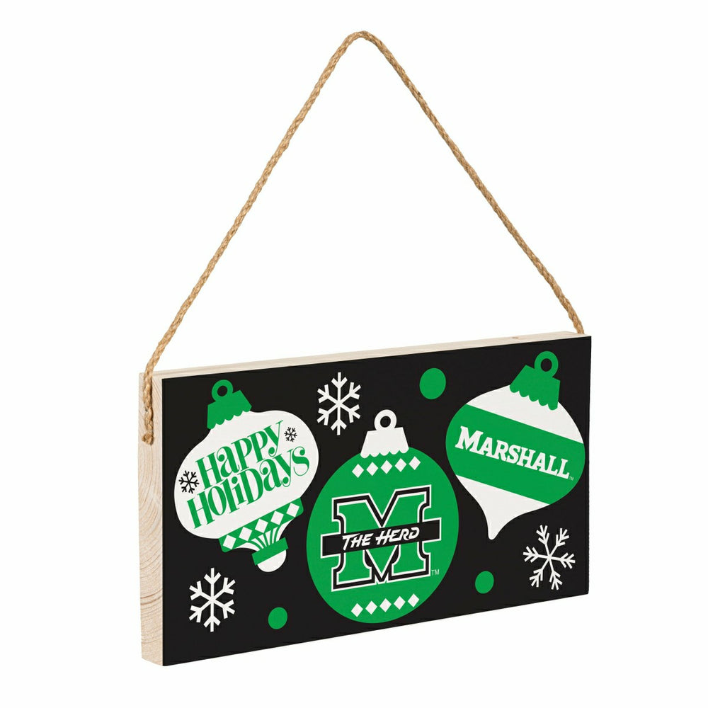 Marshall University Holiday Wood Wall Sign, 6x11 - Collegiate Home