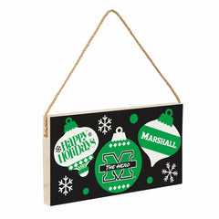 Marshall University Holiday Wood Wall Sign, 6x11 - Collegiate Home