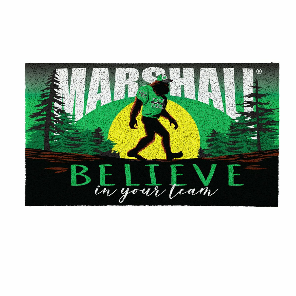 Marshall University Bigfoot PVC Mat, 28"x16" - Collegiate