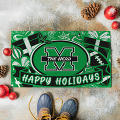 Marshall University Holiday PVC Mat, 28"x16" - Collegiate
