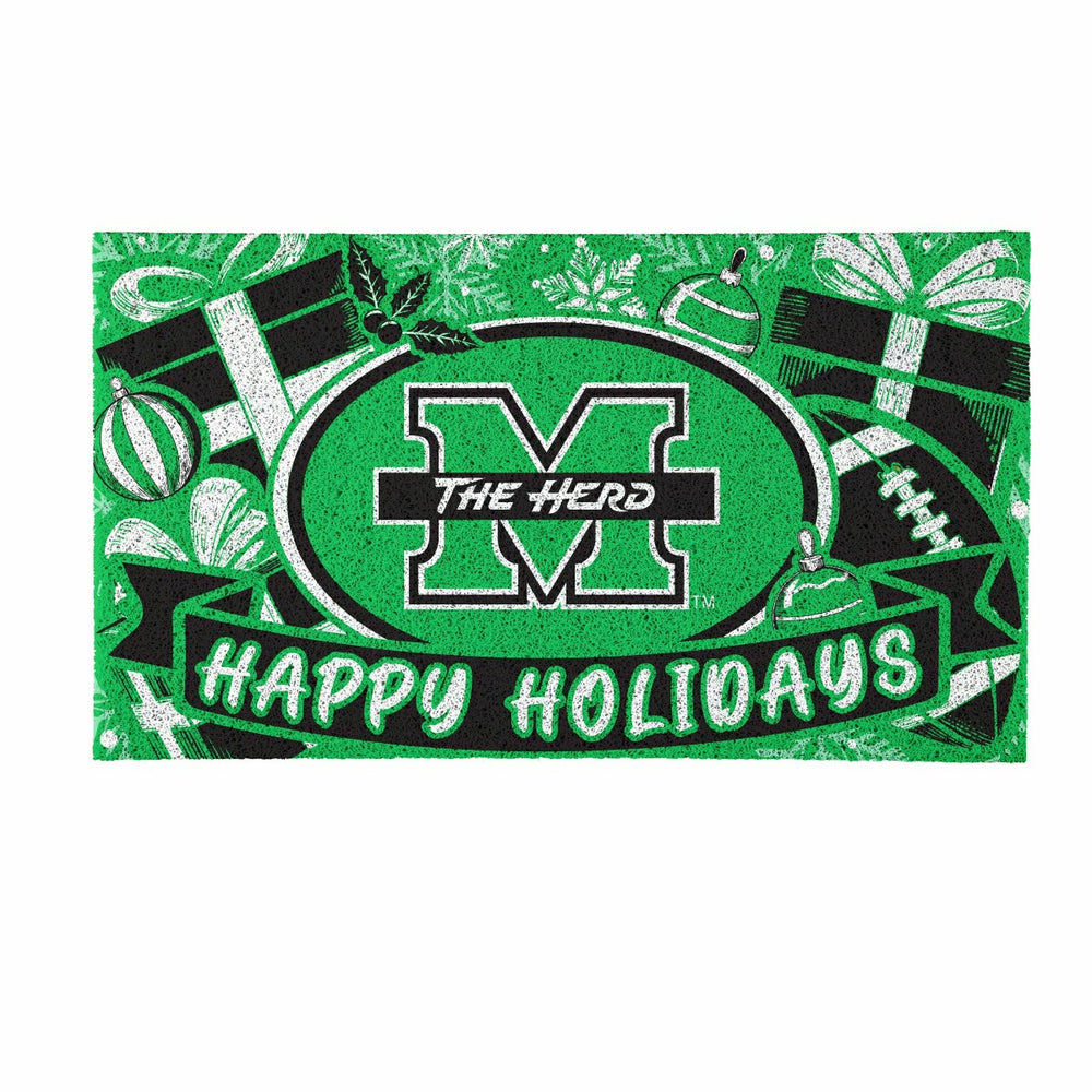 Marshall University Holiday PVC Mat, 28"x16" - Collegiate