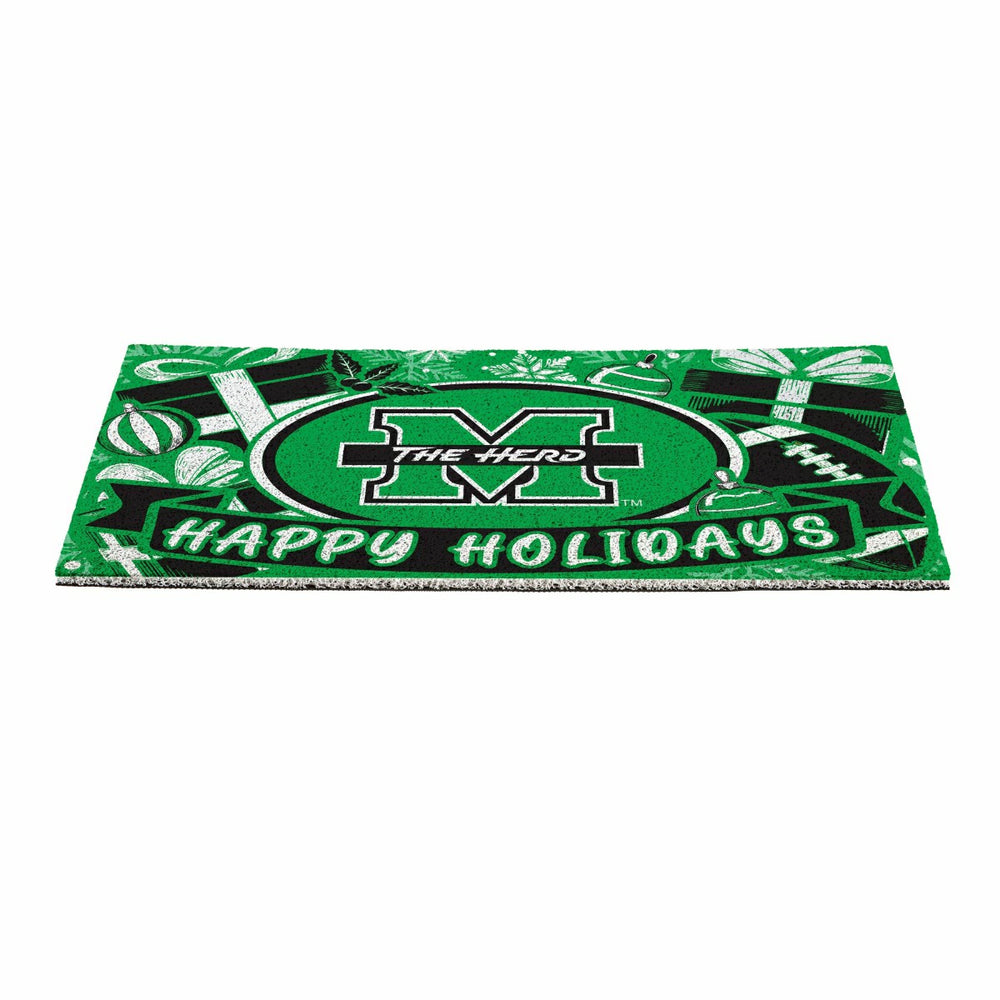 Marshall University Holiday PVC Mat, 28"x16" - Collegiate