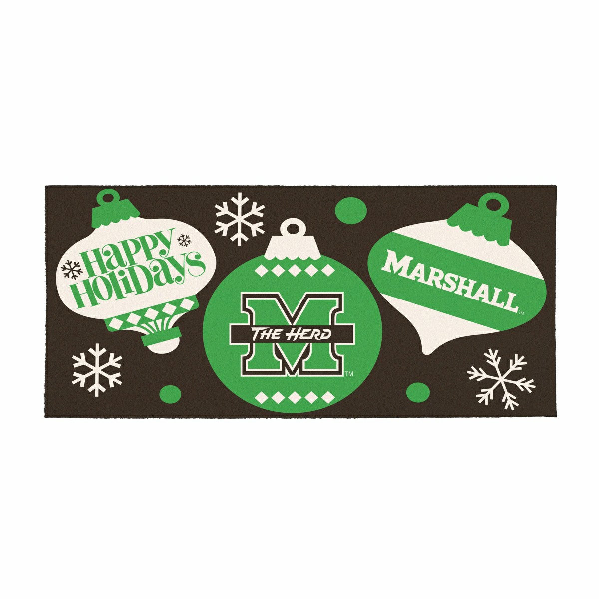 Marshall University Holiday Flocked Coir Sassafras Switch Mat, 22"x10" - Collegiate