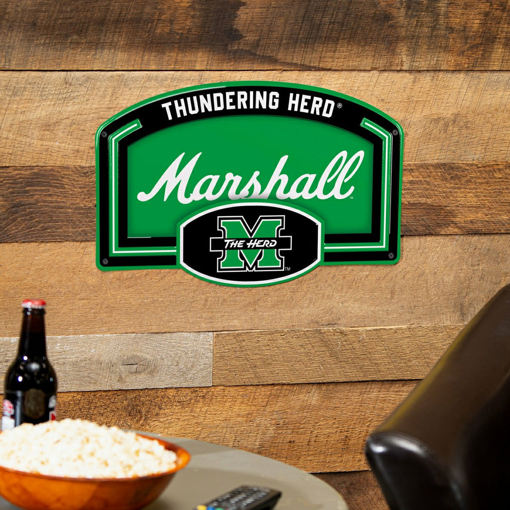 Marshall University USA Embossed Steel Wall Sign, 11" x 17" - Collegiate Home