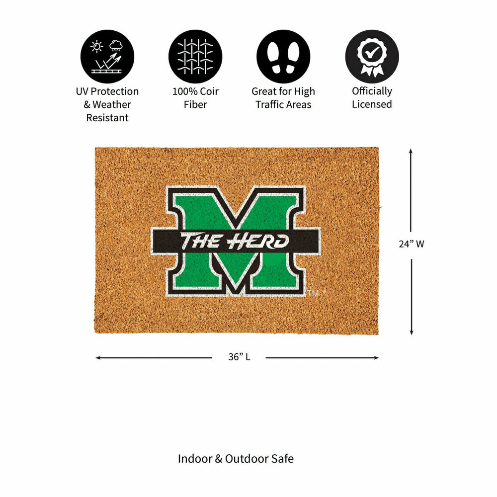 Marshall University Large Full Color Coir Mat, 36"x24" - Collegiate