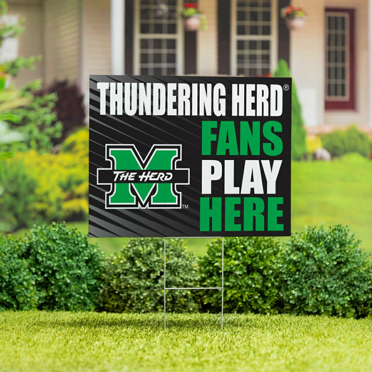 Marshall University Coroplast Yard Sign "Fans Play Here" - Collegiate Home