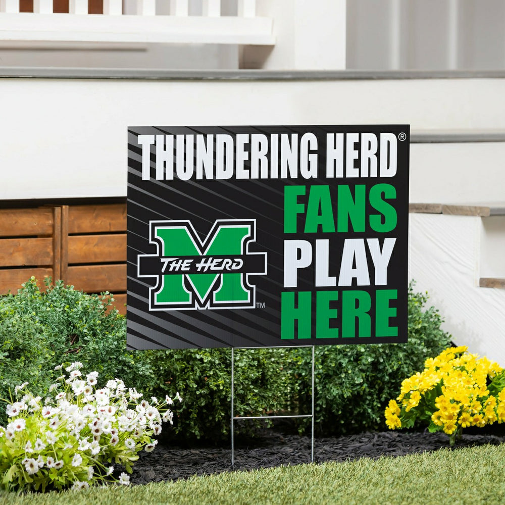 Marshall University Coroplast Yard Sign "Fans Play Here" - Collegiate Home