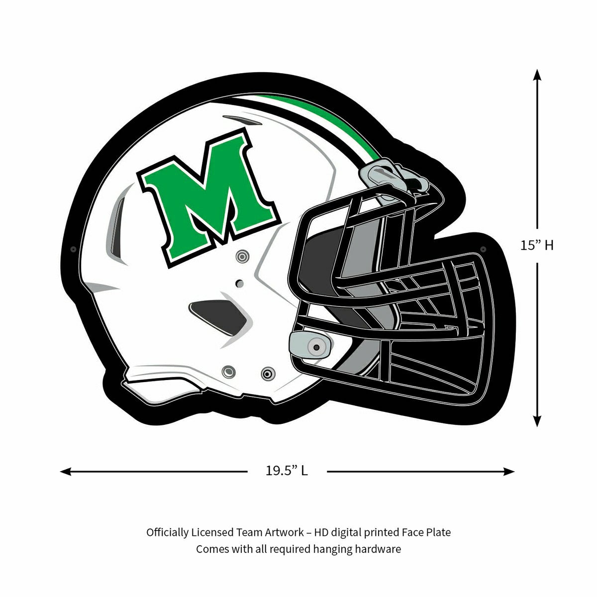 LED Wall Decor, Helmet, Marshall University - Collegiate Home