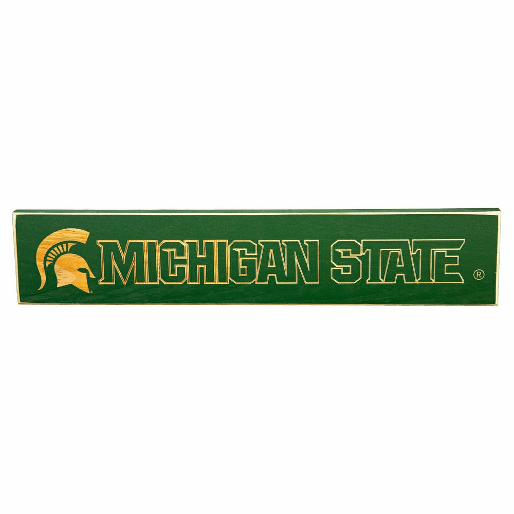 Michigan State University Engraved Wood Sign, 3.5" x 18" - Collegiate Home