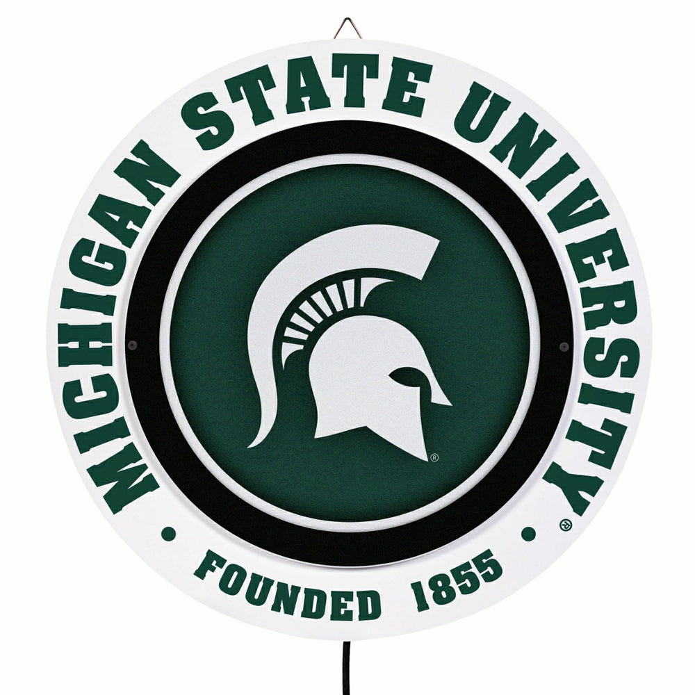 Michigan State University, Metal Lite, Round - Collegiate