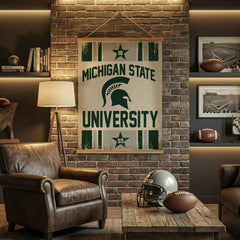 Michigan State University, Canvas Wall Tapestry, Large, 54x36 - Collegiate Home