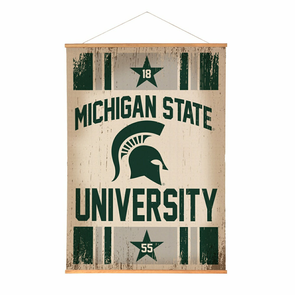 Michigan State University, Canvas Wall Tapestry, Large, 54x36 - Collegiate Home